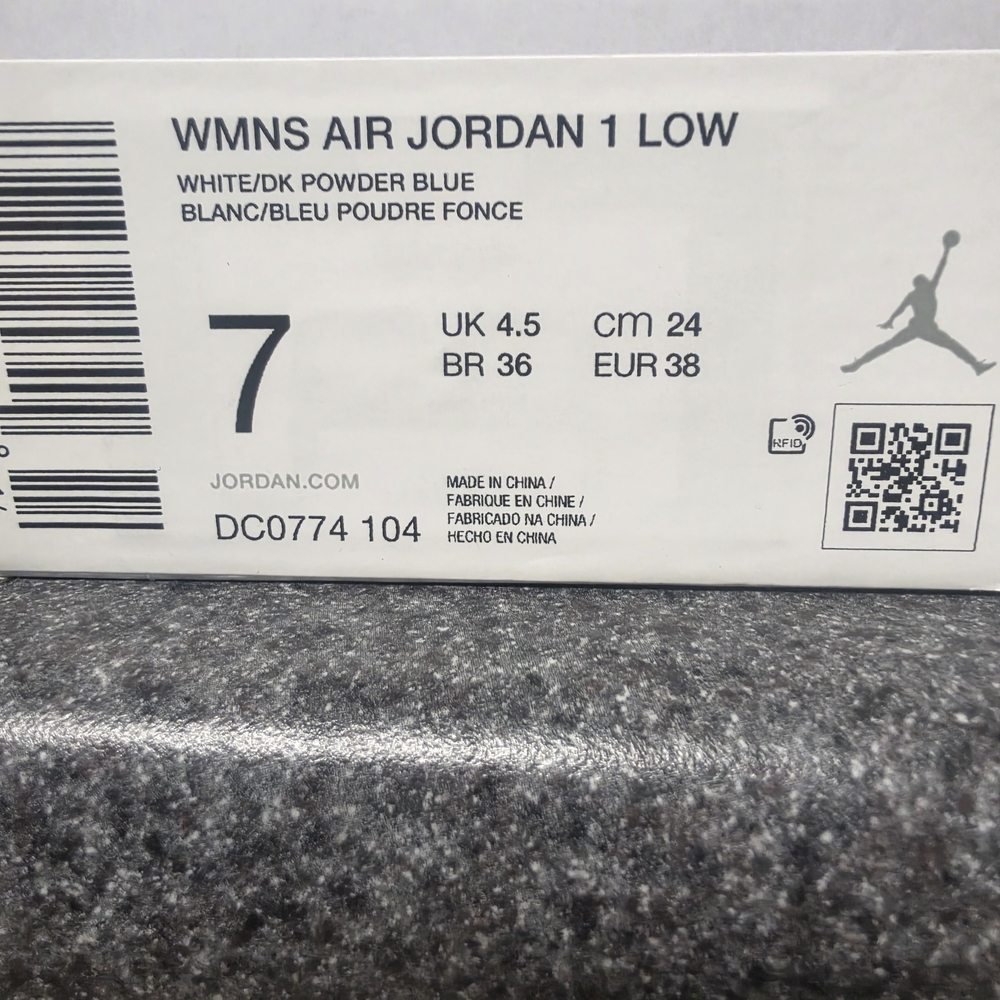 Nike WMNS Air Jordan 1 Low - White/Dark Powder Blue